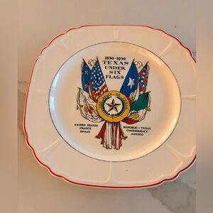 Texas Under Six Flags Commemorative Plate